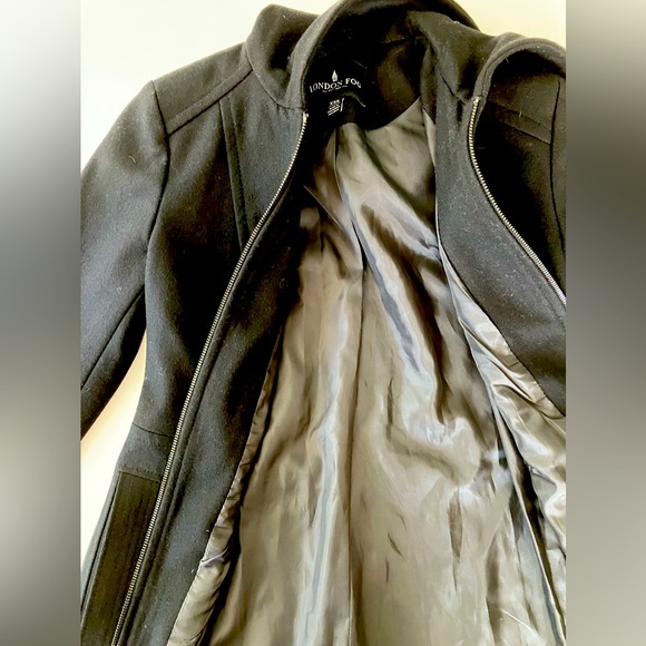 London Fog Women’s Tapered Wool Blend Jacket/Coat, Size XXS, Black - Picture 5 of 6